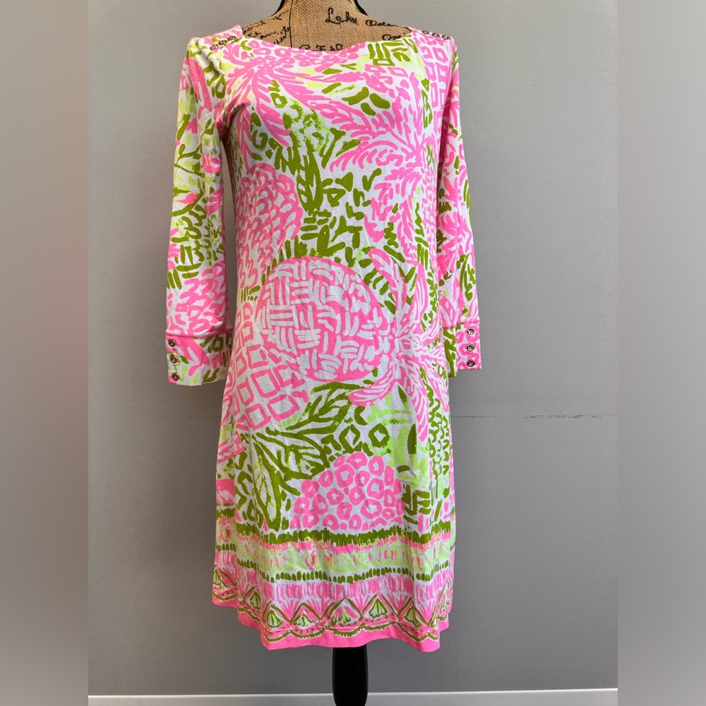 Lilly Pulitzer Sophie Dress UPF 50+ In Pink Sunset Home Slice